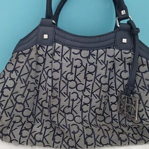 Calvin Klein Silver Blue Gray Satchel